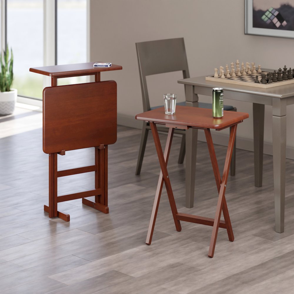 Riley 3-Pc Set Snack Table, Walnut Finish
