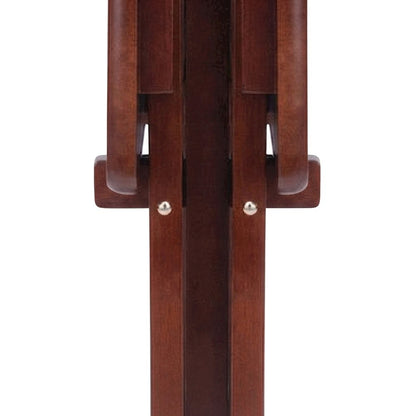 Solid Wood Folding TV Tray Table Set of 3, Wooden Snack Dinner Trays, Walnut