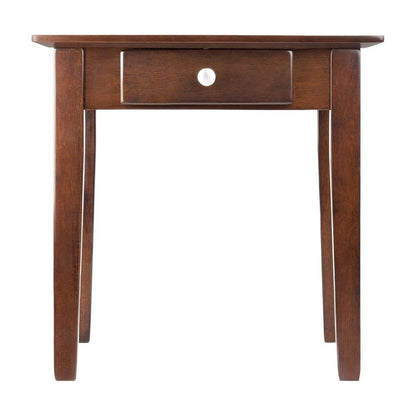 Solid Wood Side Table and End Table with Drawer, Shaker Style, Walnut