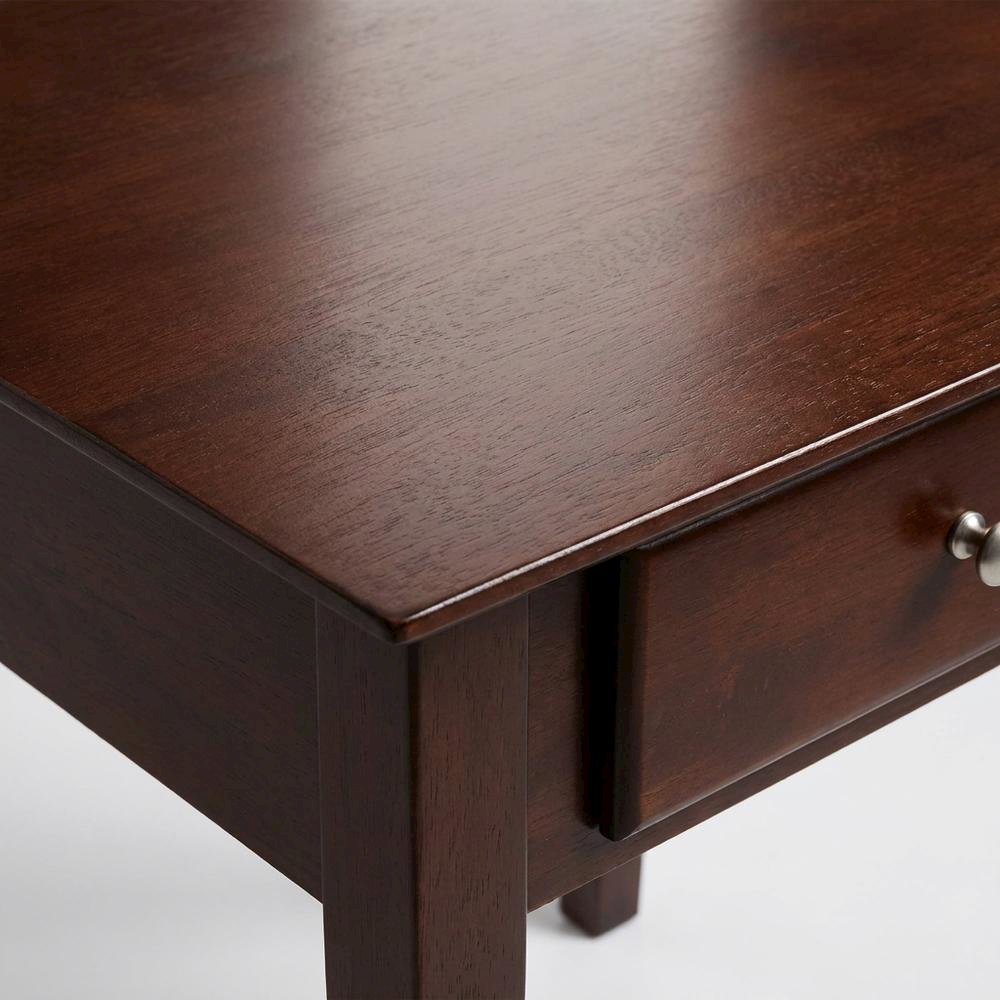Solid Wood Side Table and End Table with Drawer, Shaker Style, Walnut