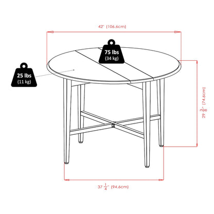 Hannah 3-Pc Drop Leaf Table with Ladder-back Chairs, Walnut