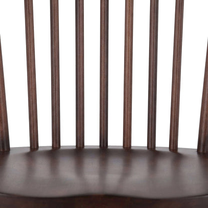 Solid Wood Windsor Spindle Back Side Dining Chairs for Kitchen, Set of 2, Walnut