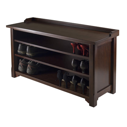 Dayton Storage Hall Bench with shelves