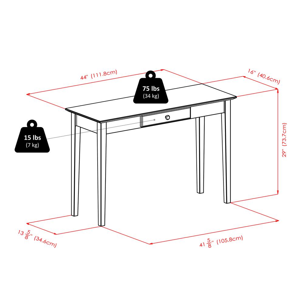 Rochester Console Table with one Drawer, Shaker