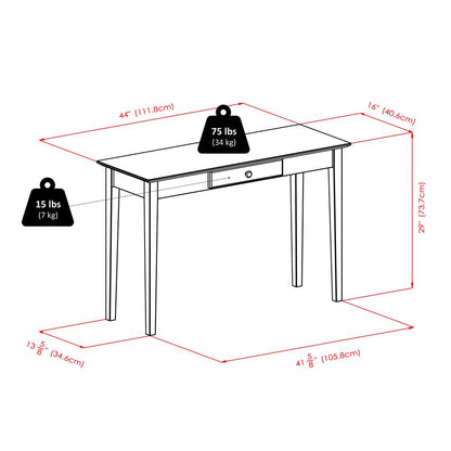 Rochester Console Table with one Drawer, Shaker