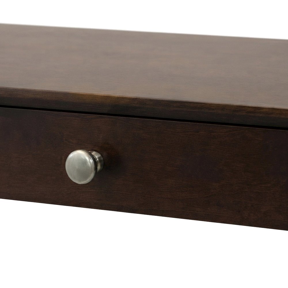 Solid Wood Shaker-Style Console Table with Drawer, Narrow Foyer Table, Walnut