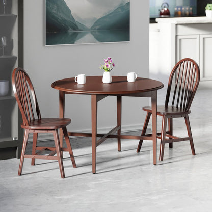 Hannah 3-Pc Drop Leaf Table with Ladder-back Chairs, Walnut