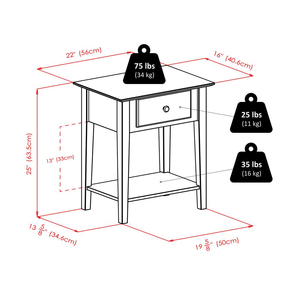 Shaker Night Stand with Drawer