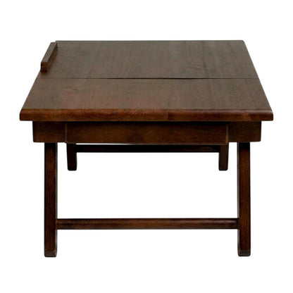 Flip Top Lap Desk, Foldable Legs, Tilting Surface, Storage Drawer, Brown