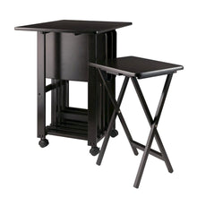 Coffee-Finished Folding TV Tray Set – Small Sofa Tables for Living Room & Dining