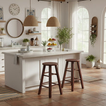 Walnut Solid Wood Kitchen Stools Set of 2, Bar Chairs for Counter Seating
