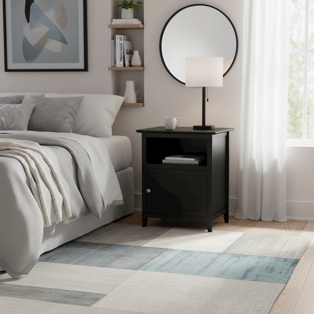 Accent Table, Side End Table, Storage Cabinet, Single Door
