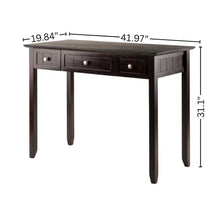 Writing Desk, Coffee Wainscoting, Beveled Top, Three Drawers