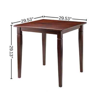 Square Dining Table, Routed Edge, Tapered Legs, Walnut