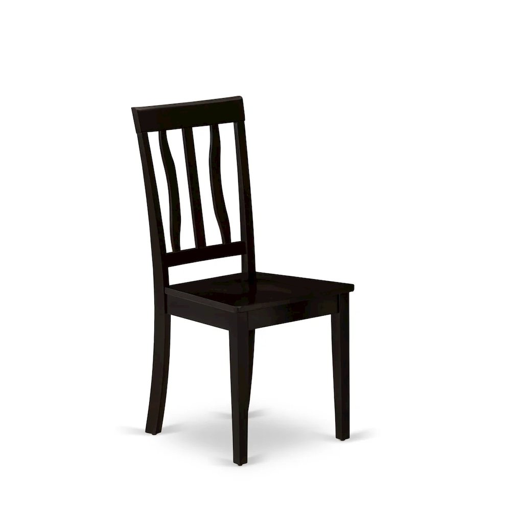 Antique Dining Room Chairs - Slat Back Wooden Seat Chairs, Set of 2