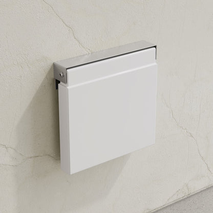 14" x 13" Folding Wall-Mounted Shower Seat in Glossy White, PU Leather Padded