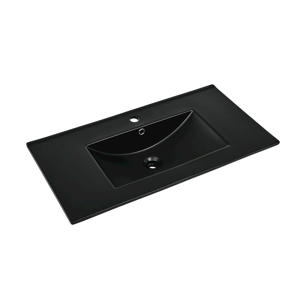 36" Vanity Sink Top in Glossy Black