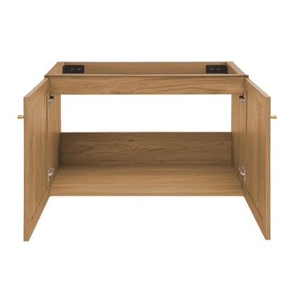 Classe 36" Wall-Mounted Bathroom Vanity in Oak-Cabinet Only