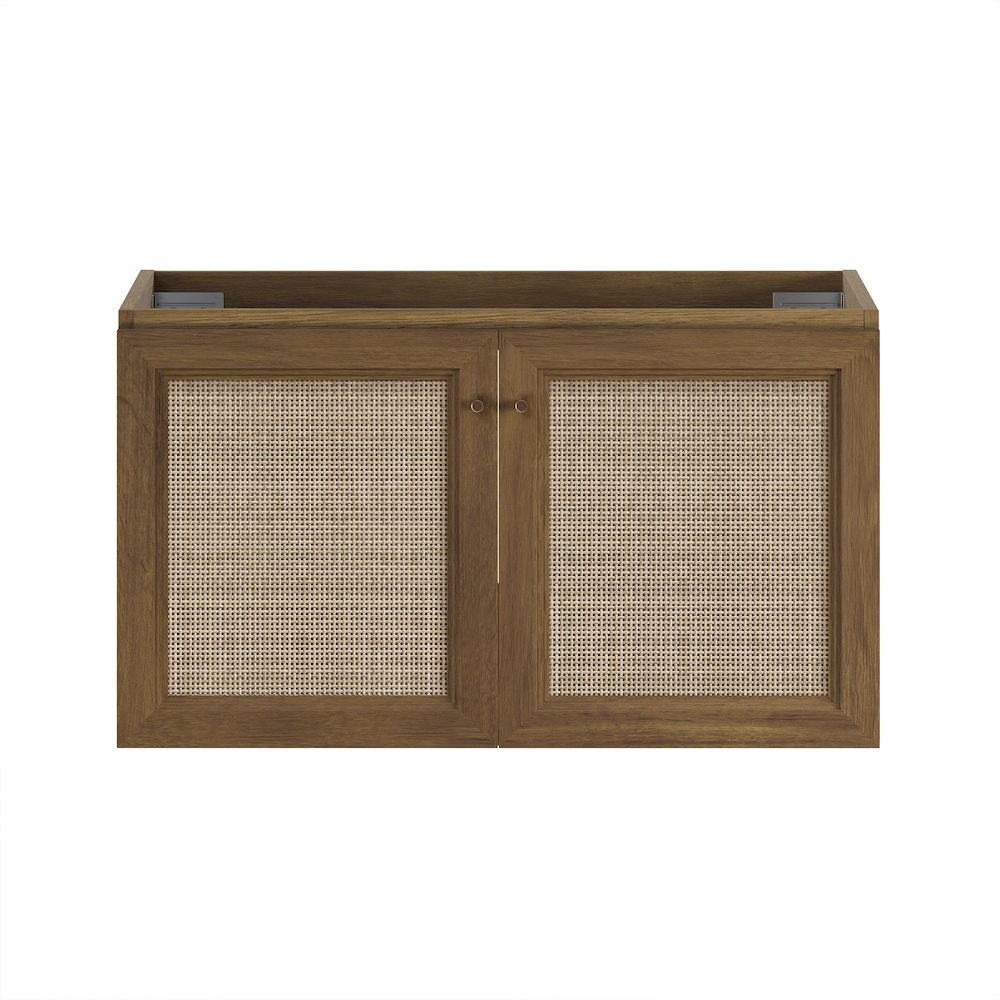 Classe 36" Wall-Mounted Bathroom Vanity in Brown Oak without Sink Top