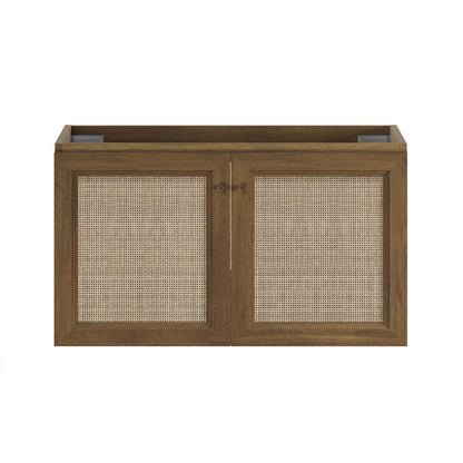 Classe 36" Wall-Mounted Bathroom Vanity in Brown Oak without Sink Top