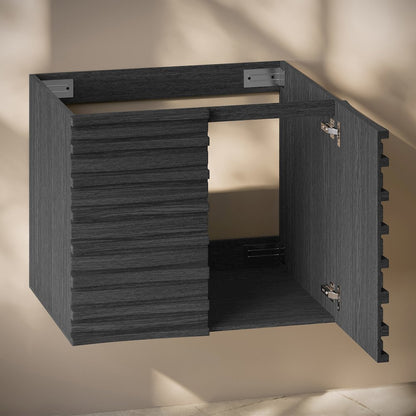 Cascade 30" Wall-Mounted Bathroom Vanity Cabinet without Top in Black Oak