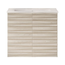 Cascade Wall-Mounted Bathroom Vanity in White Oak with 3-Hole Sink Top