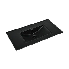 36" Zero Hole Vanity Sink Top in Glossy Black