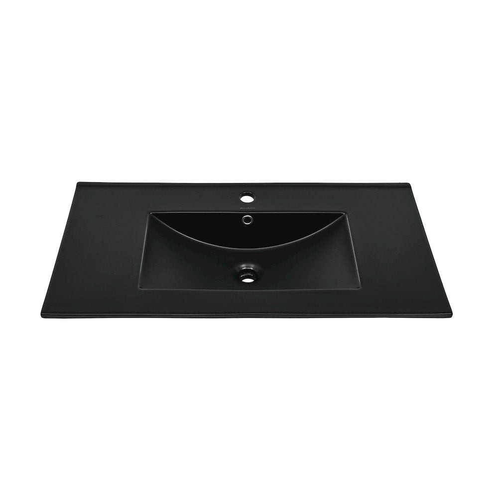 36" Vanity Sink Top in Glossy Black