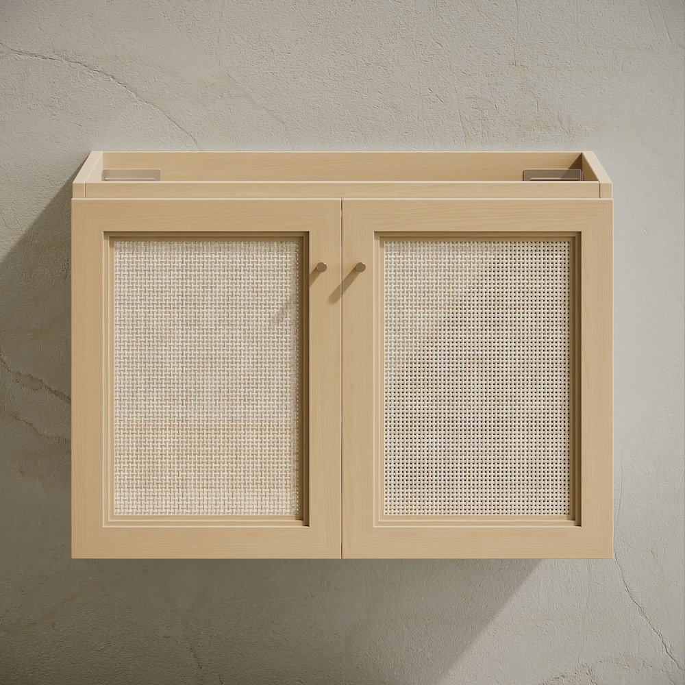 Classe 30" Wall-Mounted Bathroom Vanity in Natural Oak without Sink Top