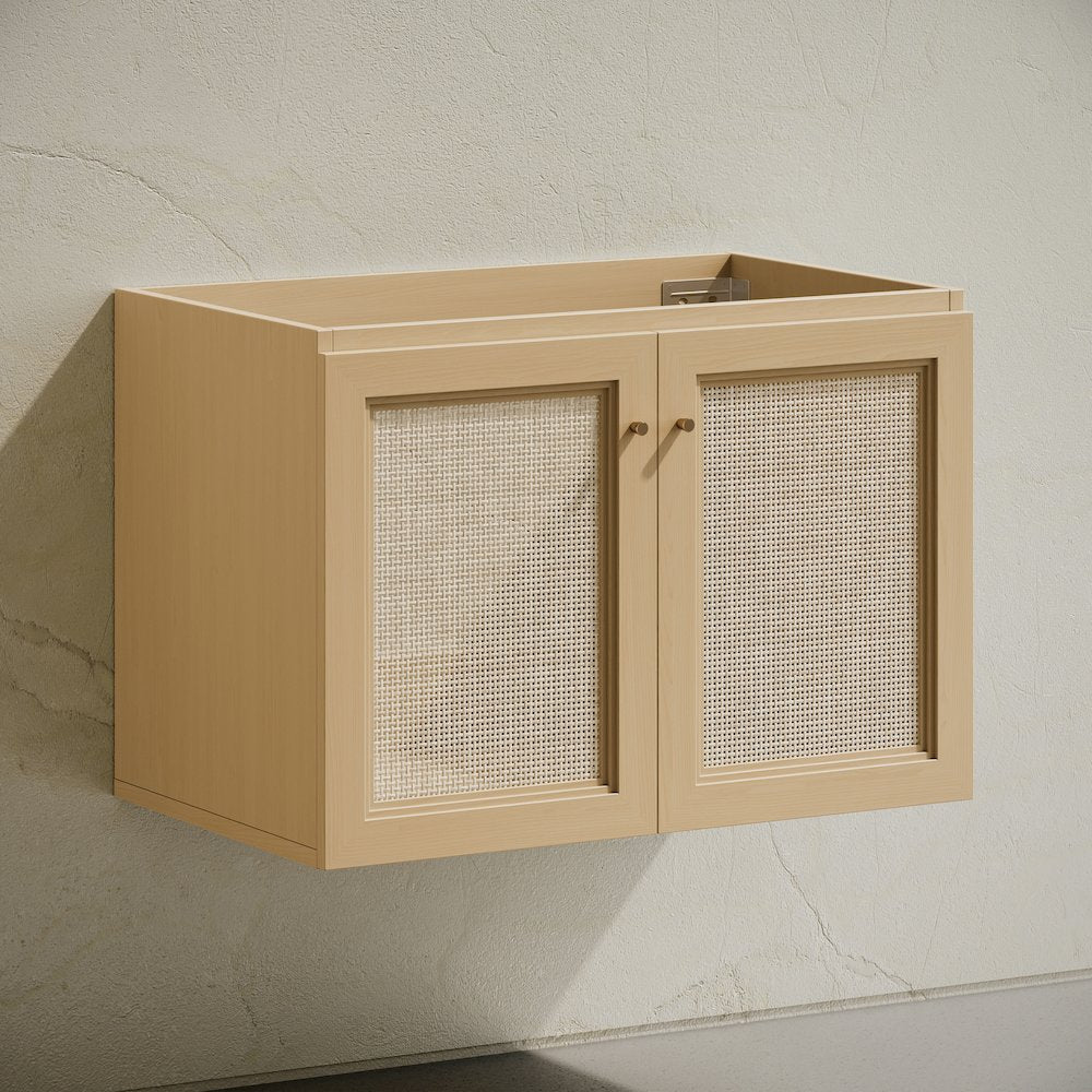 Classe 30" Wall-Mounted Bathroom Vanity in Natural Oak without Sink Top