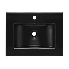 24" Vanity Sink Top in Glossy Black
