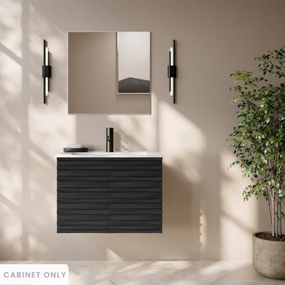 Cascade 30" Wall-Mounted Bathroom Vanity Cabinet without Top in Black Oak