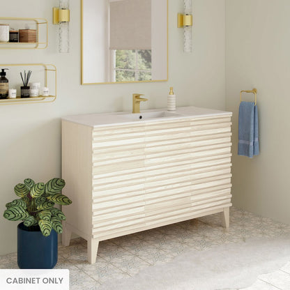 Cascade 48" Freestanding Bathroom Vanity Cabinet without Top in White Oak