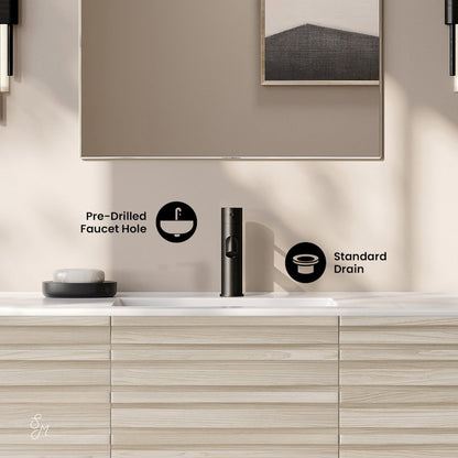 Cascade 48" Wall-Mounted Bathroom Vanity in White Oak with Sink Top