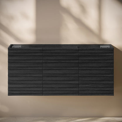 Cascade 48" Wall-Mounted Bathroom Vanity Cabinet without Top in Black Oak