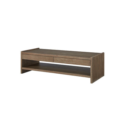 Transitional Elements Wood Top 2-Drawer Cocktail Table