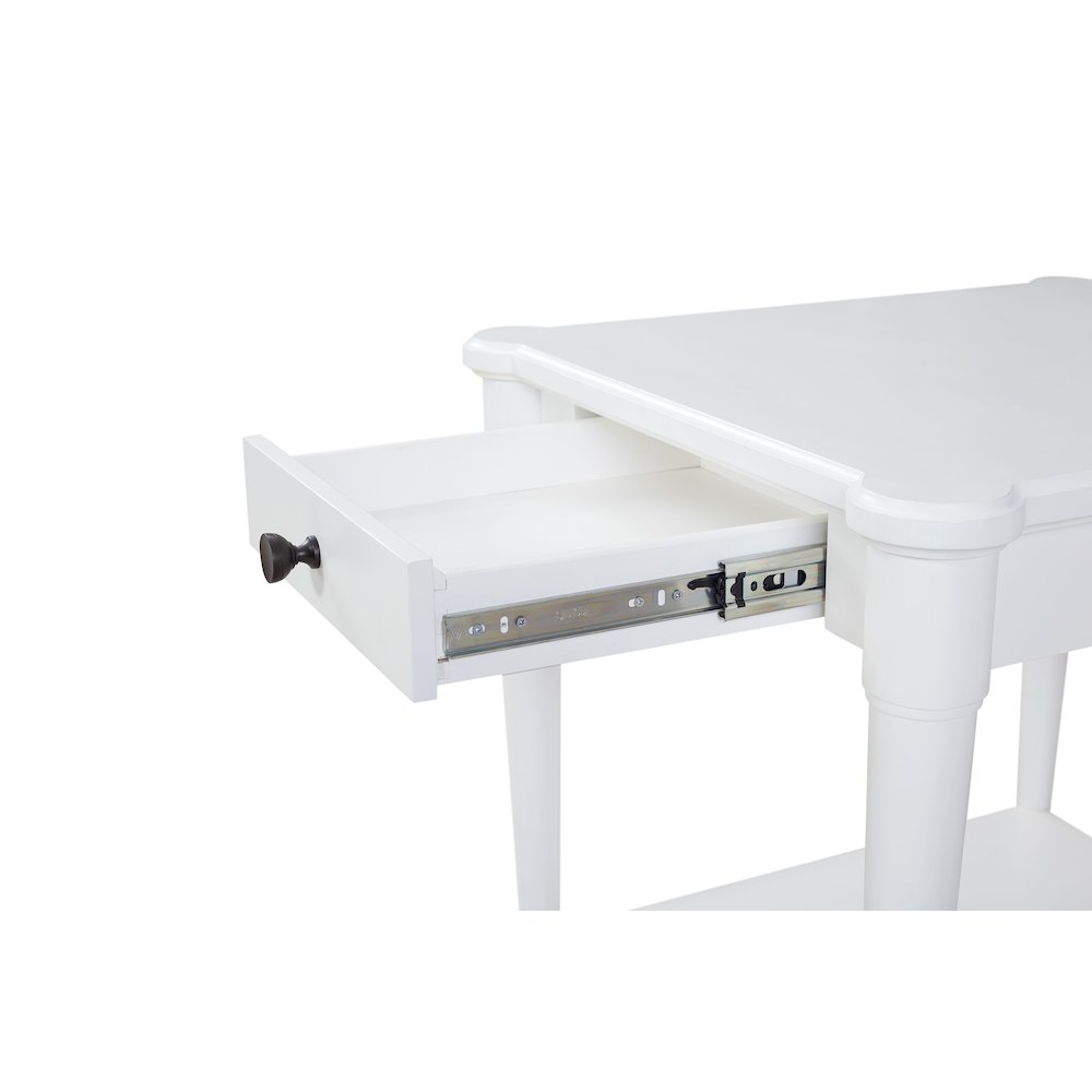 Wilmington Wood End Table-White