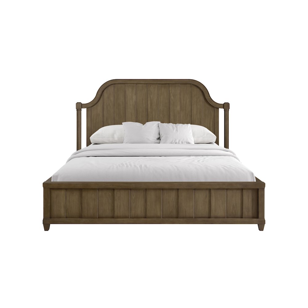 Magnolia Queen Planked Panel Bed - Almond