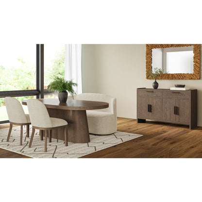 Elements Oval Pedestal Table - In Cocoa Finish
