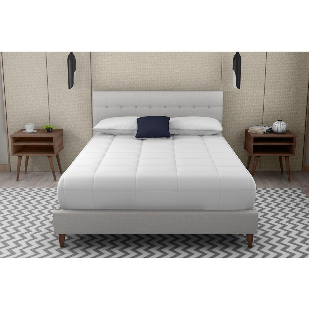 Myla Upholstered Queen Bed In A Box W/ Nightstands