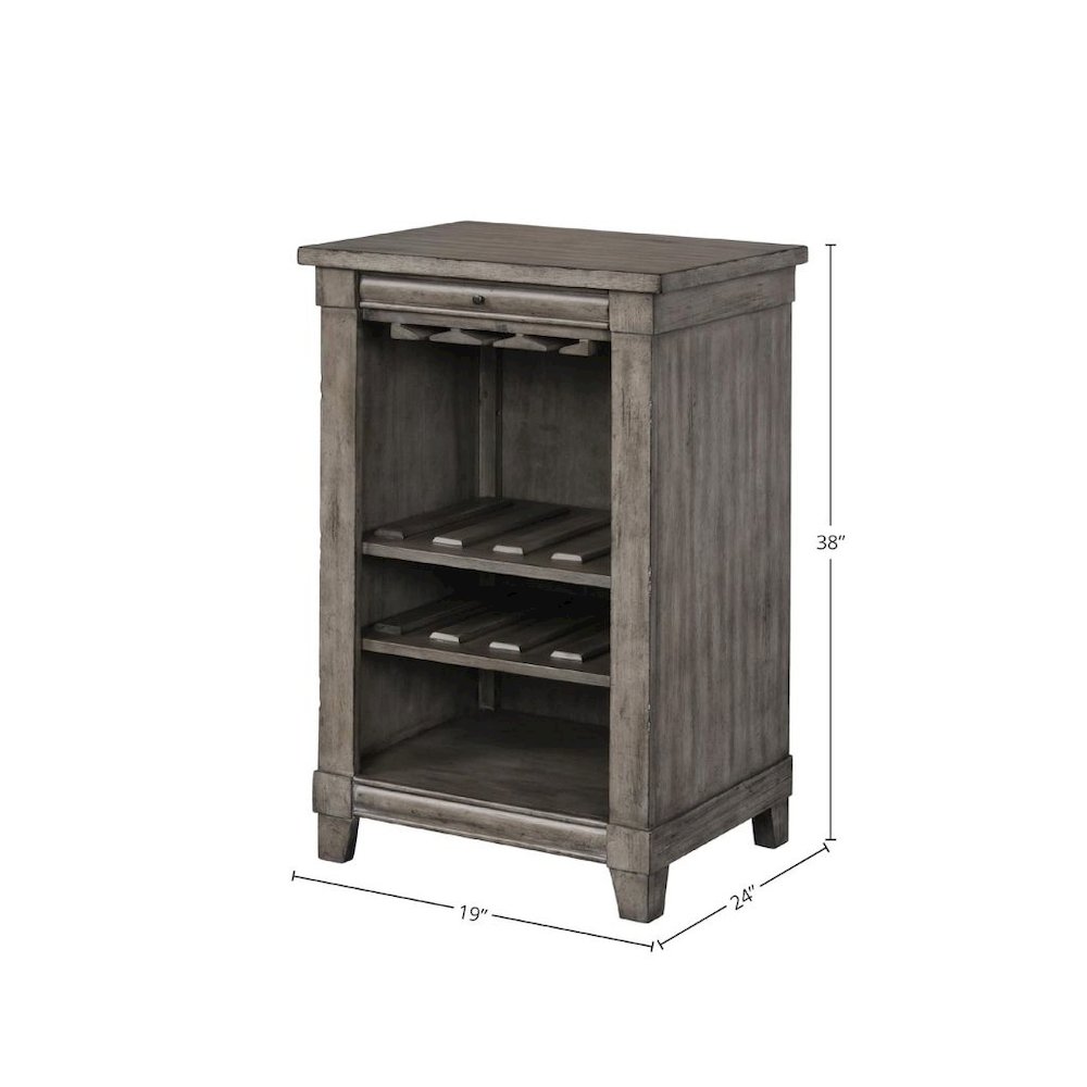 Gray Wine Cabinet with Storage – Bar for Living Room with Tray and Shelf