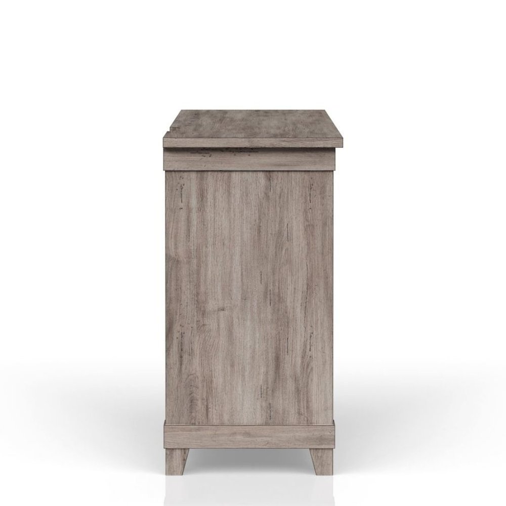 Gray Wine Cabinet with Doors – Rustic Bar Cabinet with Bottle Storage