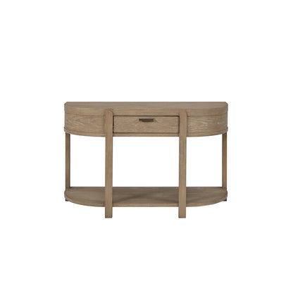 Transitional Elements Curved 1-Drawer Console Table - Toffee