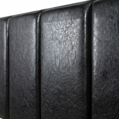 Black Upholstered Twin Headboard with Soft Fabric and Sturdy Frame Design