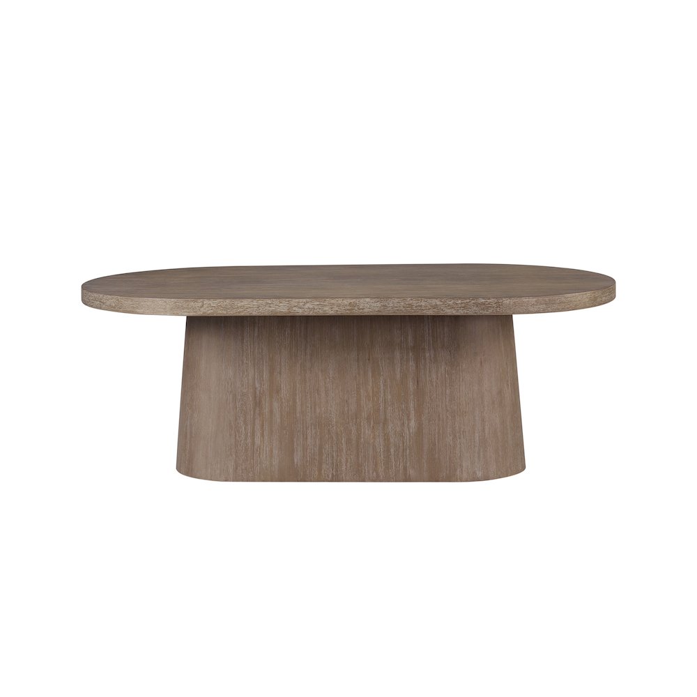 Elements Oval Pedestal Table - In Cocoa Finish