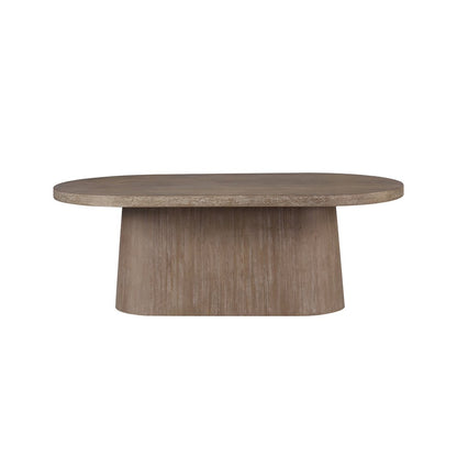 Elements Oval Pedestal Table - In Cocoa Finish