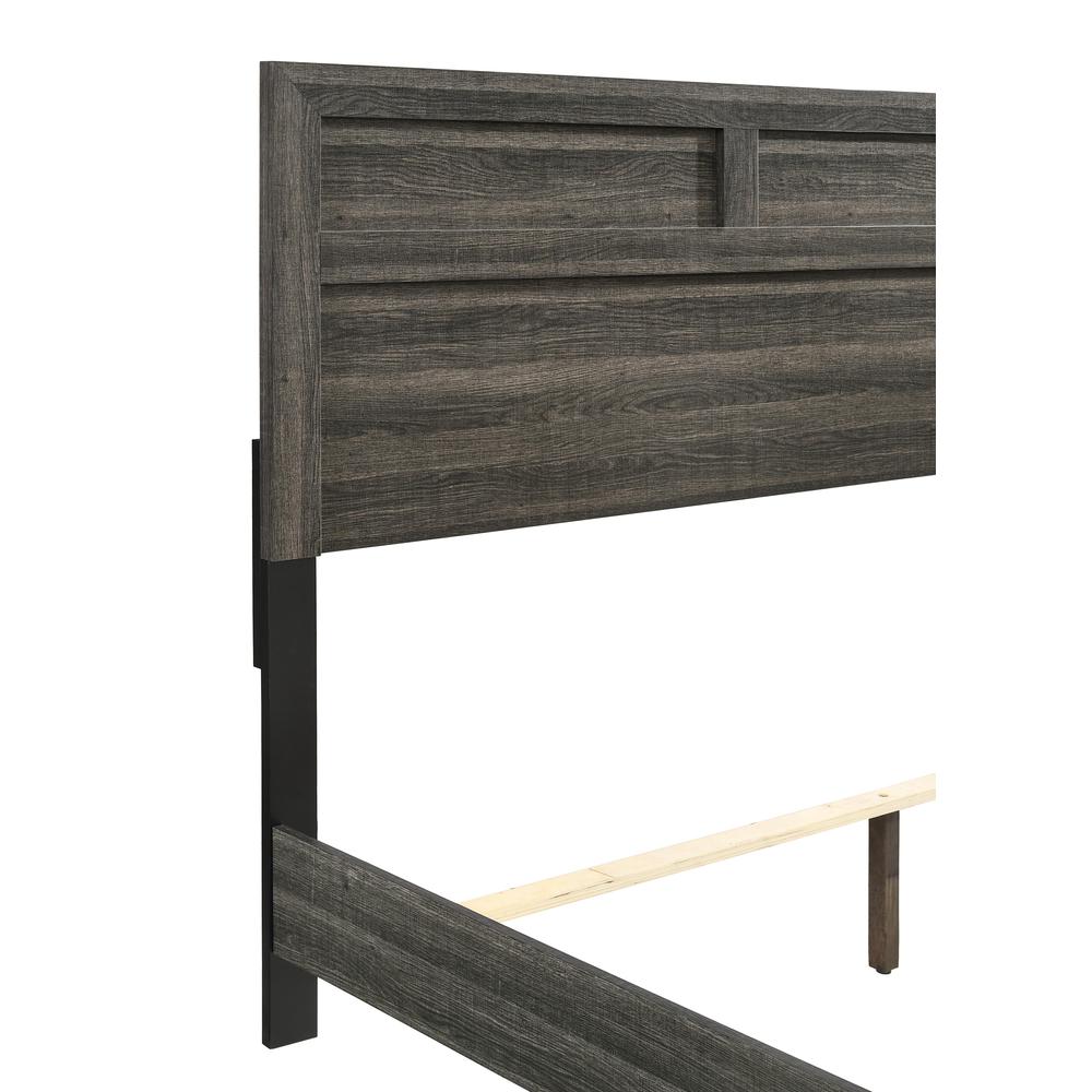 Issac Panel Bed-in-A-Box with USB in Gray Brown, Full