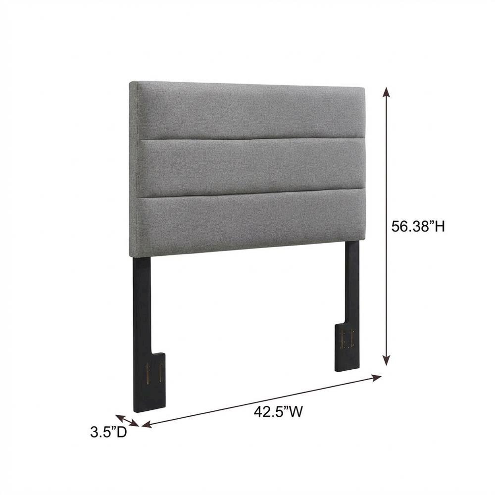 Light Gray Twin Headboard with Durable Finish and Classic Design for Bedroom