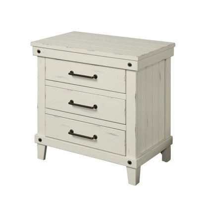 White Nightstand with 3 Drawers, 3 Tier Storage Organizer Cabinet