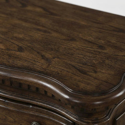 Mahogany Wooden Nightstand,3 Drawers, Solid Wood Construction, Warm Finish